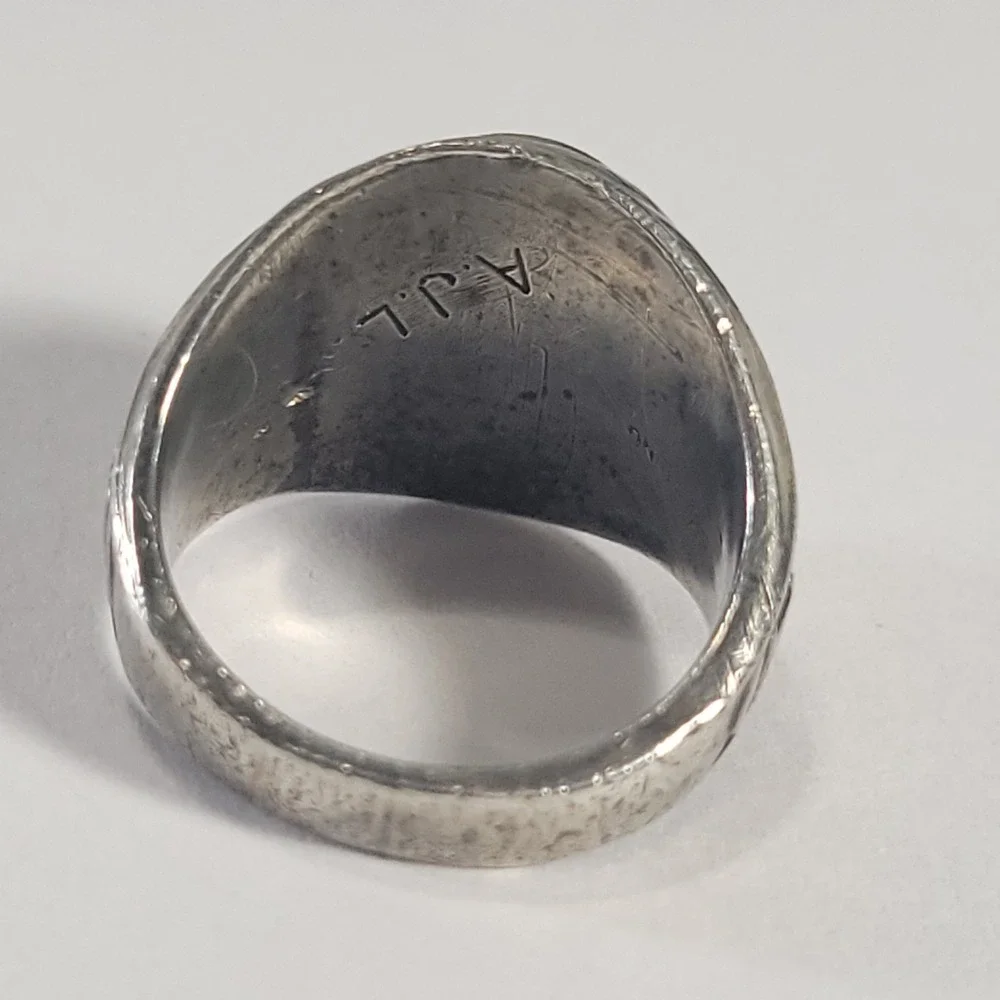 Sterling Silver Saint John School Class Ring 1968 Men Size 8 Blue Spinel 925